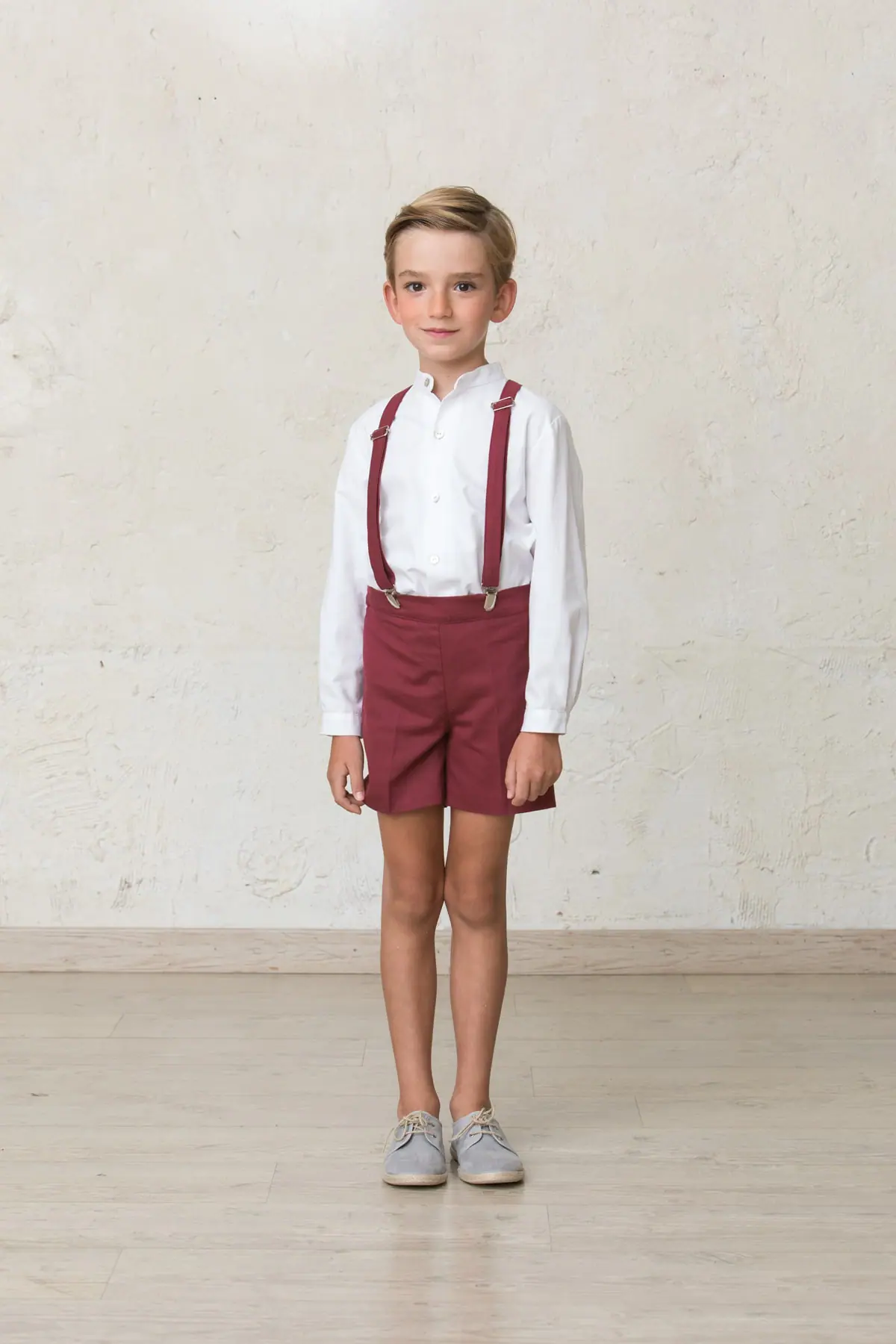 burgundy suspenders for boy ceremony