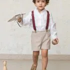 red winter children's suspenders