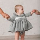 vestido bebe arras terciopelo gris