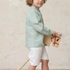 children's wedding shirt, light green linen