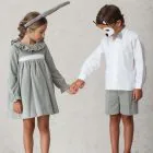 gray velvet flower girl
