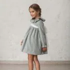 flower girl dress in grey velvet