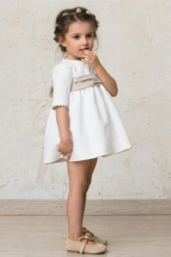 vestido blanco bebe nina algodon flores