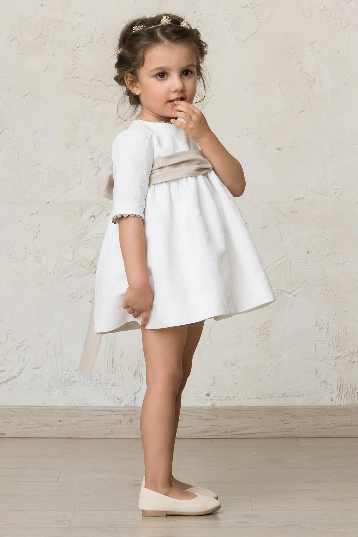 vestido ceremonia nina crudo