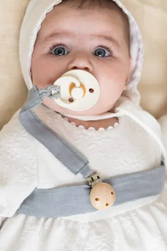 blue christening ribbon