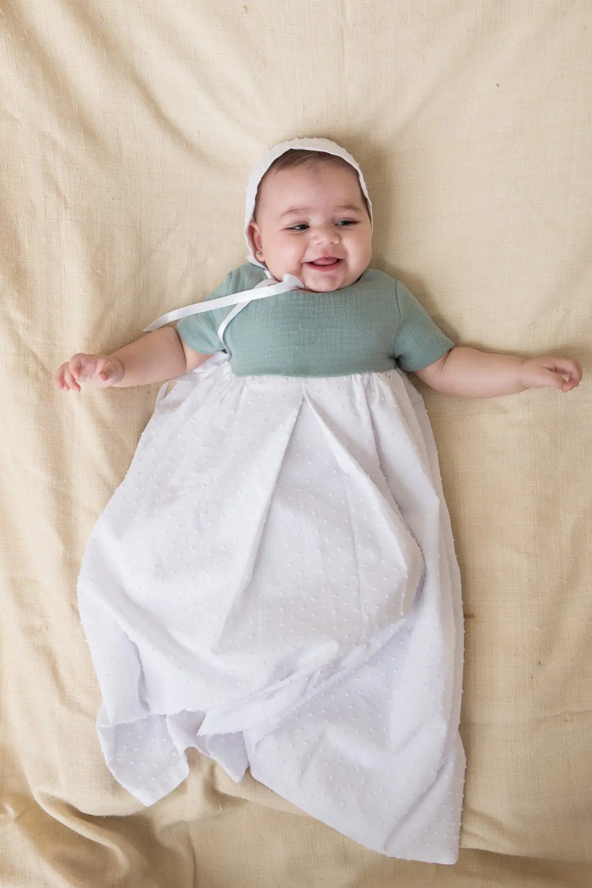 sustainable cotton christening gown, color sustainable cotton christening gown, color