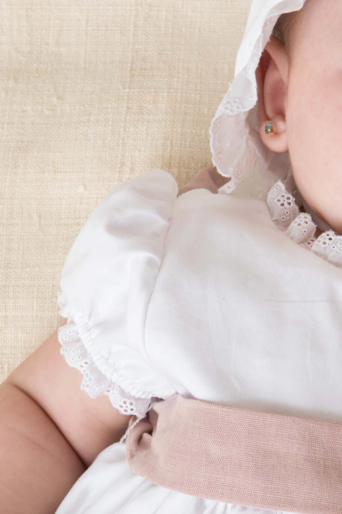 long white baby christening skirt