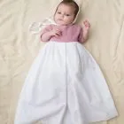 pink cotton christening gown pink cotton christening gown