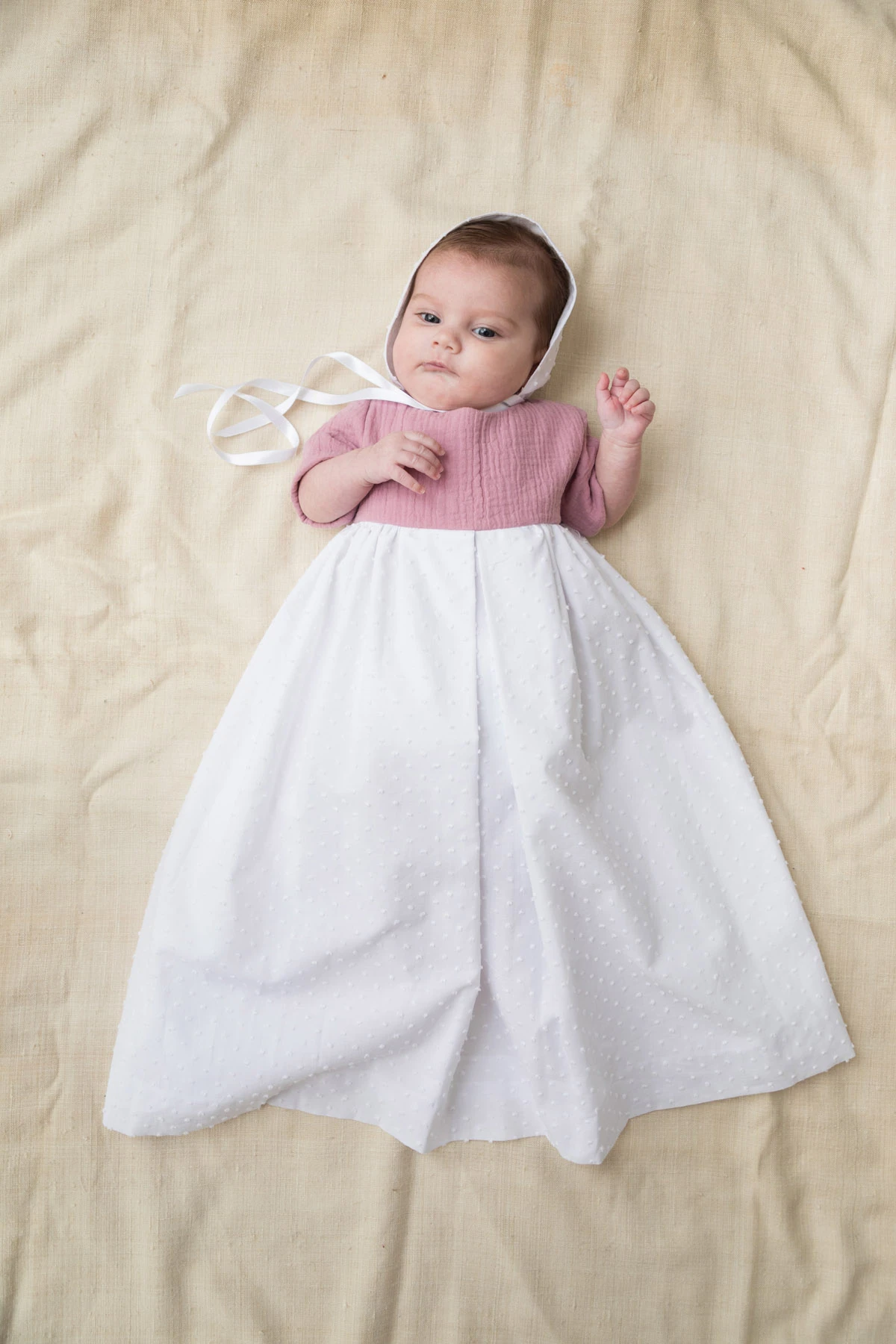 pink cotton christening gown pink cotton christening gown