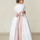 embroidered short-sleeved communion dress for girls
