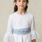 Communion dress for girls with ruffled sleeves