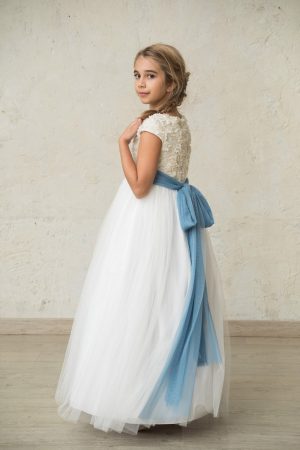 vestido comunion nina petalos flores