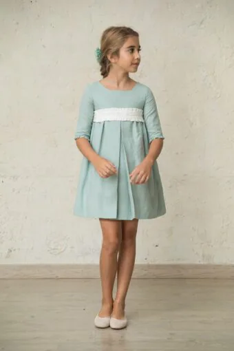 vestido de niña para ceremonia en lino de color