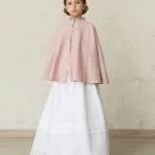 girl's embroidered short-sleeved first communion dress