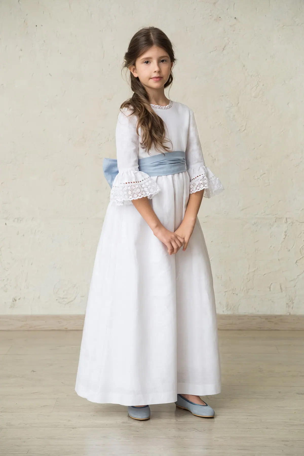 communion dresses with ruffled sleeves