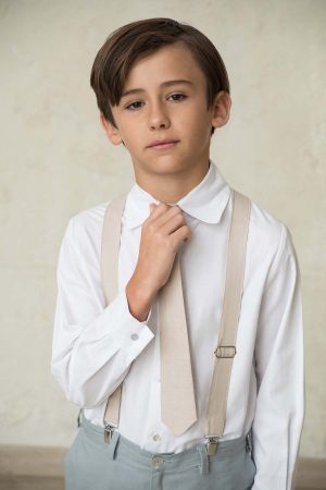 camisa comunion nino algodon blanco
