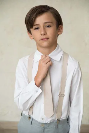 camisa comunion nino algodon blanco