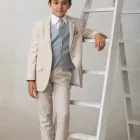 beige espadrilles for a boy's communion