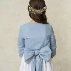blue girl's communion bolero