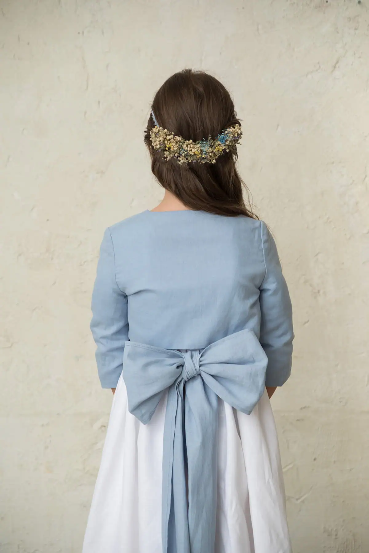 blue girl's communion bolero