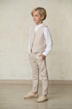 chaleco de niño beige