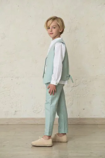 pantalon pitillo de nino verde agua