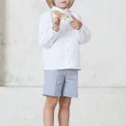 gray linen formal shorts for boys