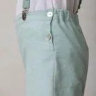 boys' linen bermuda shorts, aqua green