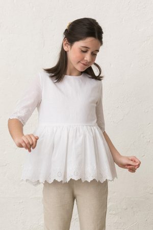 blusa manga a codo de ceremonia adolescente