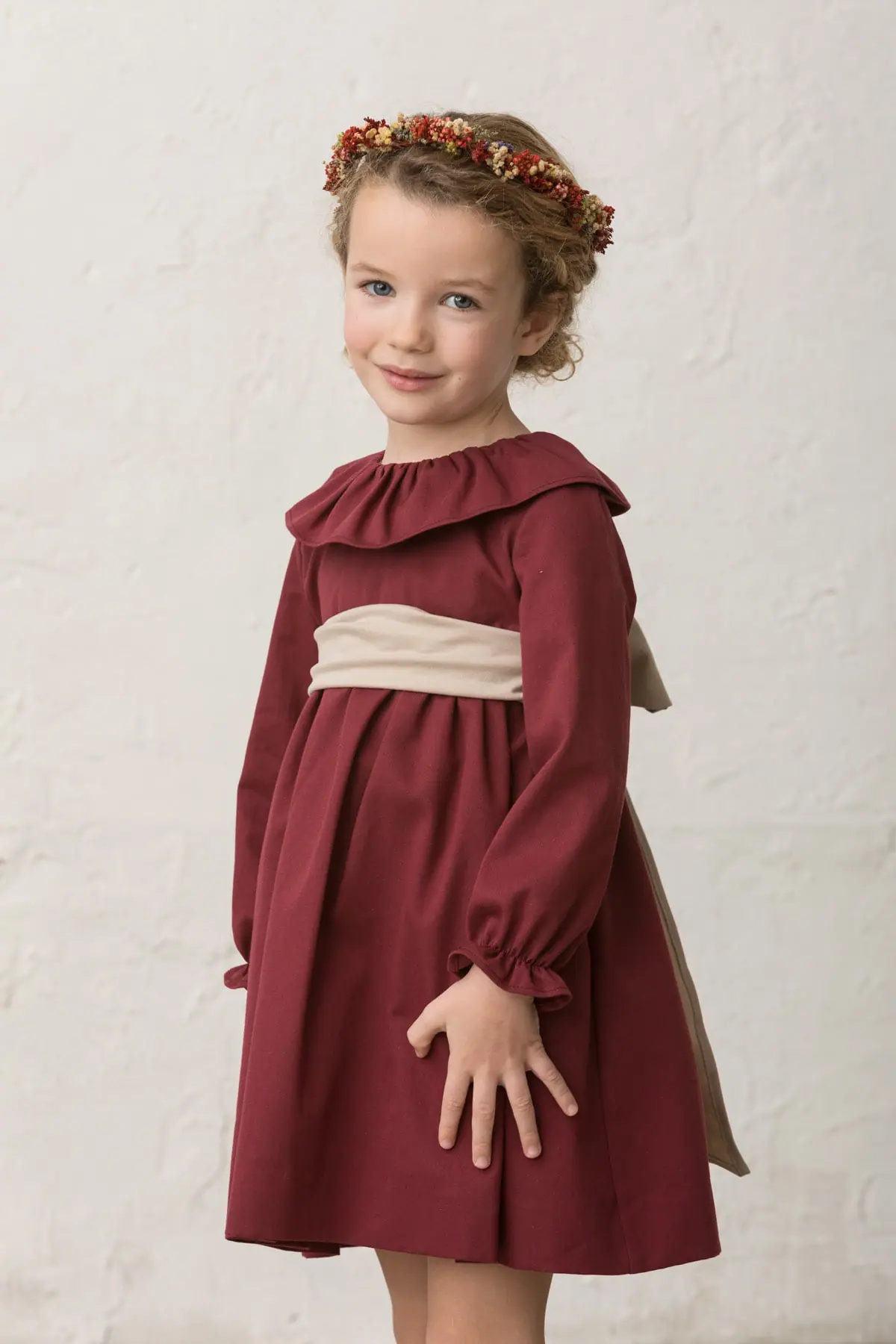 winter formal dress for girls with ruffled collar