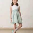 green polka dot girl's ceremony dress