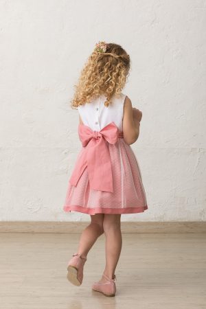 vestido ceremonia nina rosa empolvado
