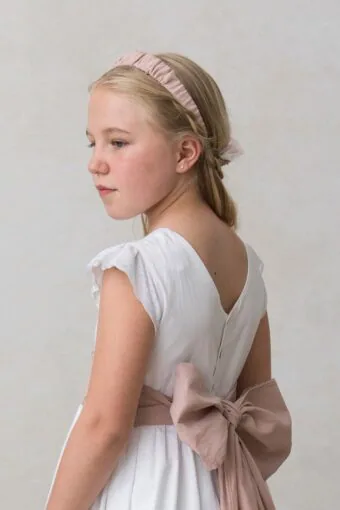 nude pink communion headband