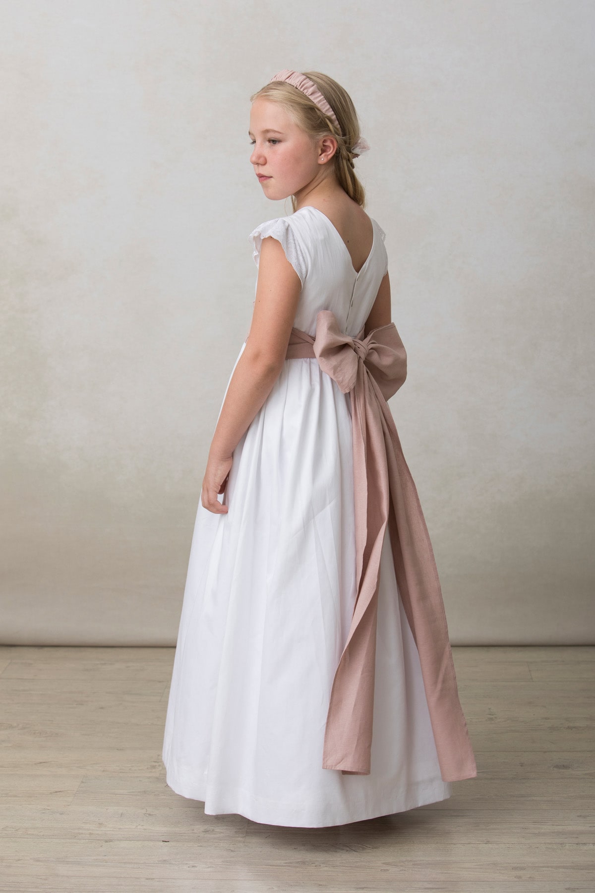 diadema primera comunion rosa nude