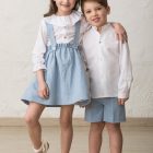 niños de arras para boda de verano en azul