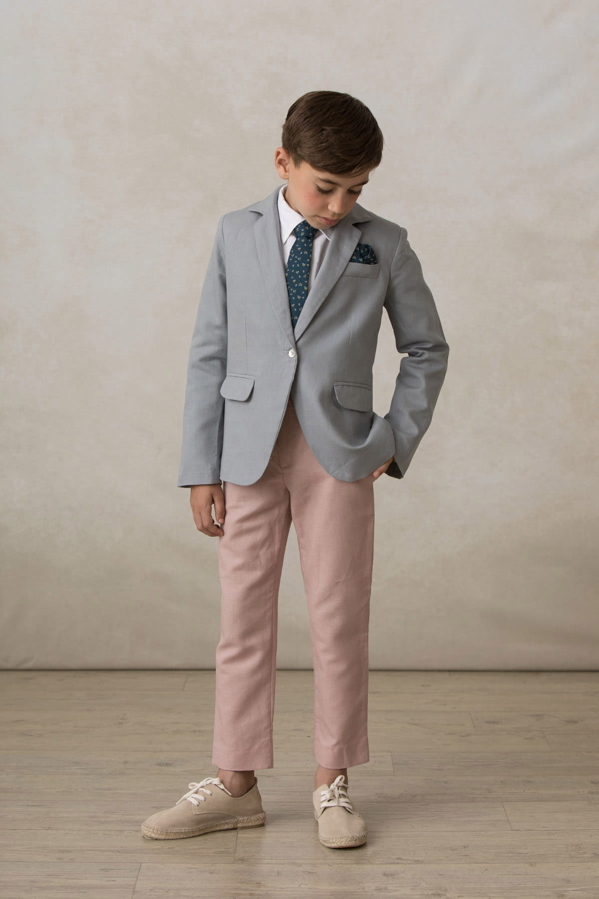 Americana gris traje lino algodon elegante sencilla