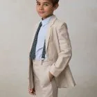 beige linen boy's blazer