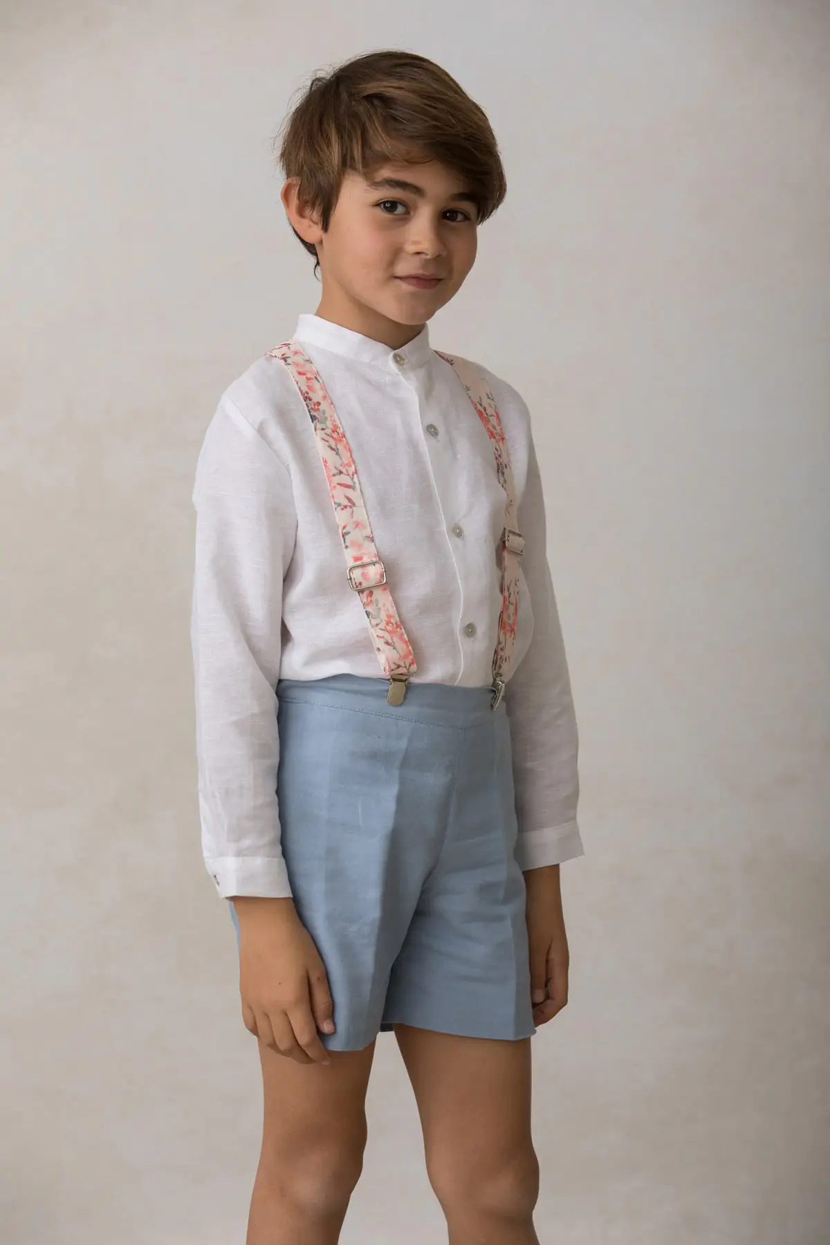 blue linen bermuda shorts for boys