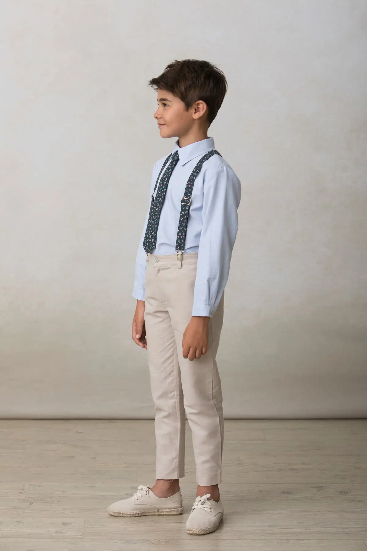beige linen skinny trousers for boys
