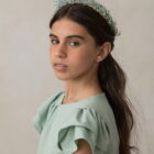 Diadema flores verde agua