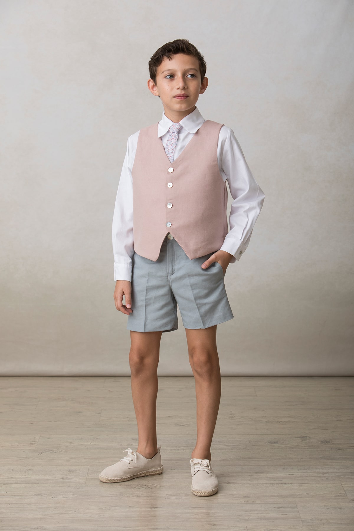 corbata de niño con estampado rosa