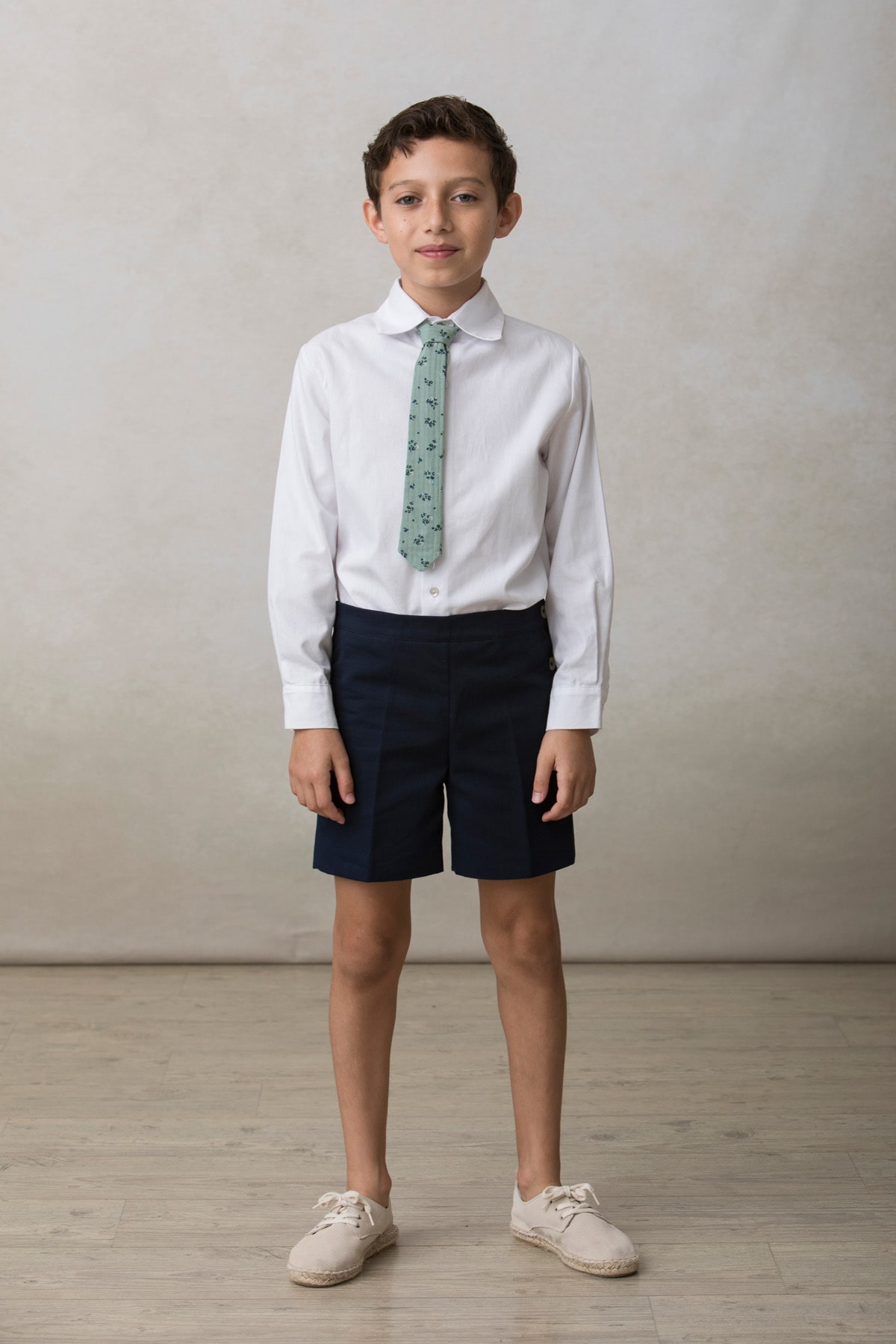 corbata de niño con estampado verde