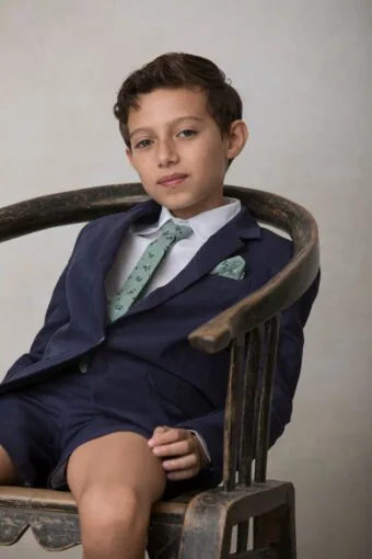 corbata de niño con estampado verde
