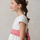 diadema rosa empolvado nina lisa lino