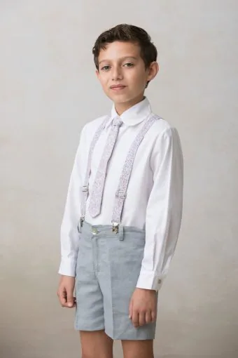 pantalon corto gris de niño