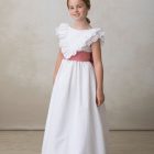 vestido de comunión de niña en lino con volantes