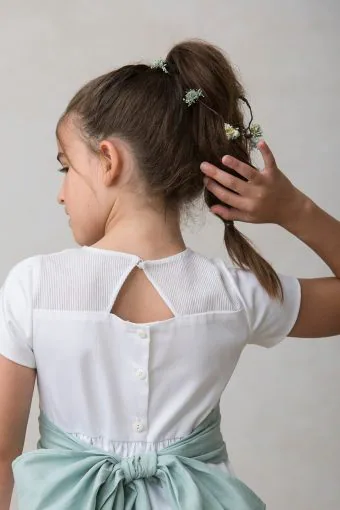 tira de flores verde para niña