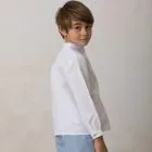 boys' white formal shirt with mandarin collar