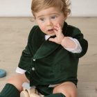 chaqueta de bebe niño en terciopelo verde