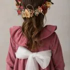 large burgundy flower crown for a girl